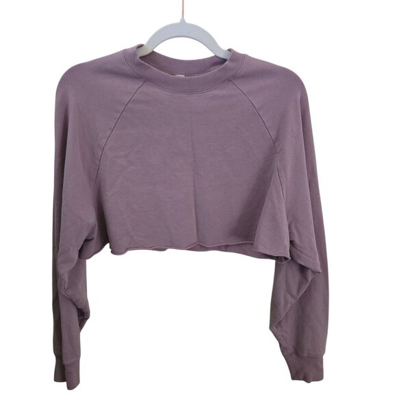Alo Extreme Crop Crewneck Lavender Pink Sweatshirt Size XS - Picture 2 of 5